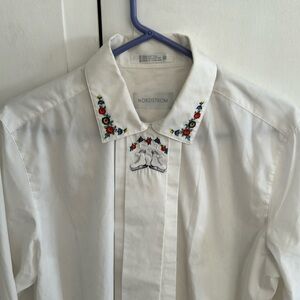 Tailored White Ice Skate embroidered Shirt